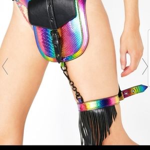 Dollskill Rainbow Metallic Belt/Garter Bag